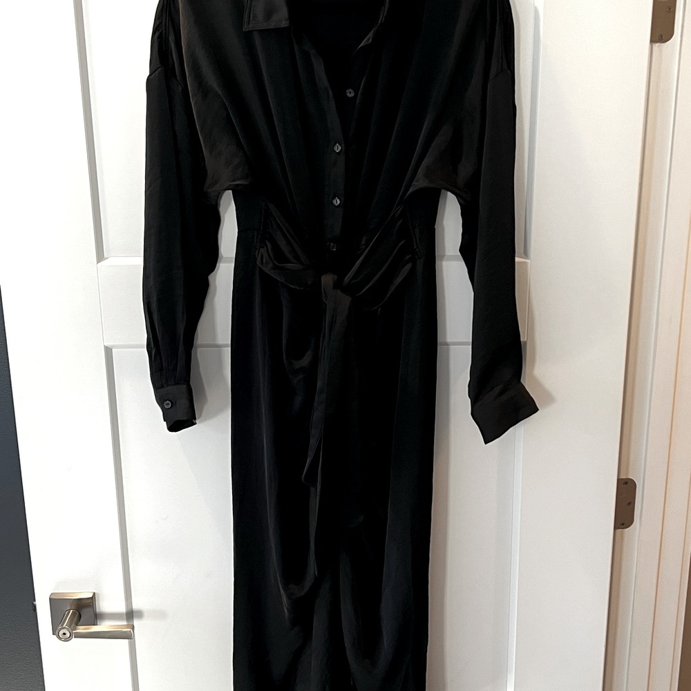 BB Dakota, black long sleeve Tori satin dress
